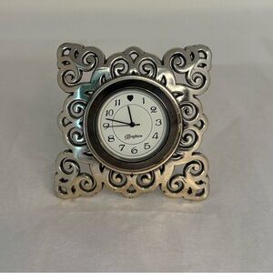 🌸Brighton pre-owned Elegant Silver Filigree Wall Clock. New battery.
